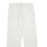 ALCW Mens Cotton White Regular Fit Straight Trousers W34 L30 Casual Zip Closure