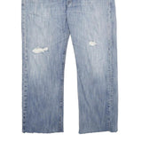 LEVI'S 501 Mens Jeans Blue Classic Straight Denim Light W35 L28 Distressed Raw