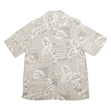 BATAK BAY Mens Beige Rayon Hawaiian Shirt M Tropical Pattern Button Front