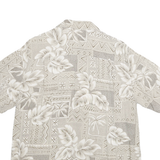 BATAK BAY Mens Beige Rayon Hawaiian Shirt M Tropical Pattern Button Front
