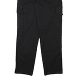 Mens Black Cotton Blend Relaxed Straight Trousers W28 L30 Cargo Pockets Zip