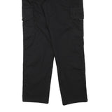 Mens Black Cotton Blend Relaxed Straight Trousers W28 L30 Cargo Pockets Zip