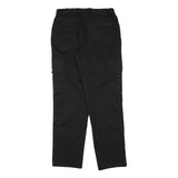 Mens Black Cotton Blend Relaxed Straight Trousers W28 L30 Cargo Pockets Zip