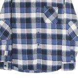 ROOTS Mens Blue Black & White Check Shirt M Casual Cotton Long Sleeve