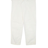 DICKIES Mens Cotton Blend White Relaxed Straight Trousers W30 L34 Workwear Zip