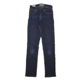 LEVI'S Womens Regular Fit Skinny Blue Denim Cotton Blend Zip W23 L29 Stylish