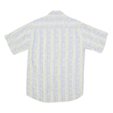 MICHAEL KAUF Mens Blue & Cream Casual Cotton Blend Shirt L Summer Style