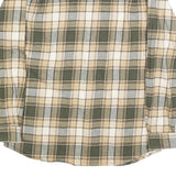 AMERICA WEAR Mens Green & Beige Check Shirt L Cotton Classic Plaid Long Sleeve