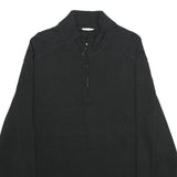 CALVIN KLEIN Mens Black Pullover Plain Crew Neck Basic Knit Jumper XL Cotton