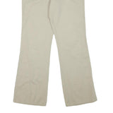 DICKIES Womens Cotton Blend Cream Regular Wide-Leg Trousers W32 L30 Casual