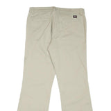 DICKIES Womens Cotton Blend Cream Regular Wide-Leg Trousers W32 L30 Casual
