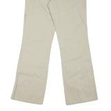 DICKIES Womens Cotton Blend Cream Regular Wide-Leg Trousers W32 L30 Casual