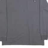 DICKIES Mens Grey Long Sleeve T-Shirt Crew Neck Cotton Blend Pocket M Casual