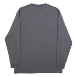 DICKIES Mens Grey Long Sleeve T-Shirt Crew Neck Cotton Blend Pocket M Casual