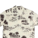 KING KALAKUA Mens Cream Hawaiian Isles Print Cotton Shirt M Short Sleeve Relaxed
