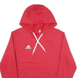 ADIDAS Mens Red Hoodie S Cotton Pullover Sports Casual Sweatshirt