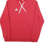 ADIDAS Mens Red Hoodie S Cotton Pullover Sports Casual Sweatshirt