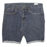 G-STAR Mens Denim Blue Casual Shorts 2XL W36 Cotton Blend Rolled Hem