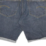 G-STAR Mens Denim Blue Casual Shorts 2XL W36 Cotton Blend Rolled Hem