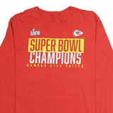 Mens Red Super Bowl Champions Long Sleeve Crew Neck Cotton T-Shirt L Kansas City