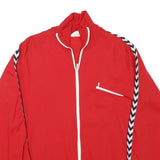 Mens Red Cotton Blend Zip Jacket XS Striped Tape Detail Casual Wear
