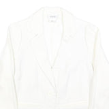 SONIA RYKIEL Womens White Linen Button Jacket S Plain Elegant Classic Tailored