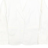 SONIA RYKIEL Womens White Linen Button Jacket S Plain Elegant Classic Tailored