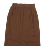 PAULINE Womens Brown Wool Pencil Knee Length Skirt XS Elegant Classic