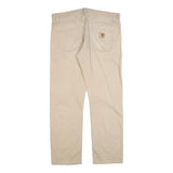 CARHARTT Mens Relaxed Beige Cotton Blend Trousers W38 L31 Casual Workwear