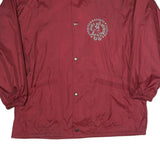 Mens Red Burgundy Polyester Blend Sports Zip Up Jacket L Printed Graphic Top 30