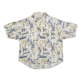 RIGGINS Mens Cream & Beige Abstract Pattern Shirt XL Casual Cotton Blend