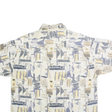 RIGGINS Mens Cream & Beige Abstract Pattern Shirt XL Casual Cotton Blend