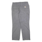 CARHARTT Mens Relaxed Grey Cotton Blend Trousers W36 L32 Workwear Casual