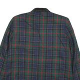 PROPHECY Womens Green & Navy Check Wool Jacket UK 14 Button Closure Classic Fit