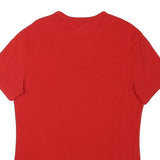 VERSACE Womens Red S Short Sleeve Crew Neck Cotton Blend T-Shirt Logo