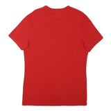 VERSACE Womens Red S Short Sleeve Crew Neck Cotton Blend T-Shirt Logo