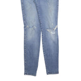 DIESEL Womens Slim Blue Denim Light Wash Jeans W28 L30 Distressed Zip Fit