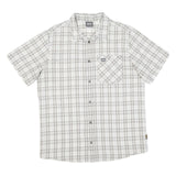JACK WOLFSKIN Mens White & Grey Check Shirt L Cotton Blend Casual Outdoor Button