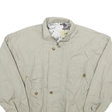 Mens Beige Lightweight Zip Jacket L Polyester Blend Plain Casual Utility Style