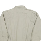 Mens Beige Lightweight Zip Jacket L Polyester Blend Plain Casual Utility Style