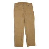 DICKIES Mens Jeans Beige Regular Straight Denim W36 L33 Workwear Utility Zip