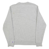 CHAMPION Mens Grey Sweatshirt Crew Neck S Casual Logo Pullover Cotton Blend