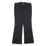 DICKIES Womens Black Cotton Blend Regular Fit Flared Trousers W32 L30