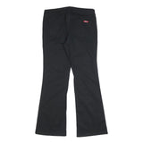 DICKIES Womens Black Cotton Blend Regular Fit Flared Trousers W32 L30