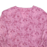 JUICY COUTURE Womens Pink Printed Top Long Sleeve V-Neck Tie Waist L