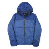 PATAGONIA Boys Blue & Navy Jacket XL Polyester Blend Plain Winter Zip Hooded