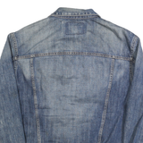 GUESS Mens Blue Denim Jacket M Cotton Button Casual Vintage Distressed