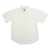 ARCADIA Mens White Short Sleeve Cotton Shirt M Casual Button Pocket
