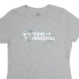 RUSSELL ATHLETIC Womens Grey Bruins Ponderosa Graphic T-Shirt L Short Sleeve