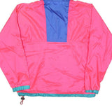 COLUMBIA Mens Pink & Blue Windbreaker Jacket S Polyester Blend Hooded Zip